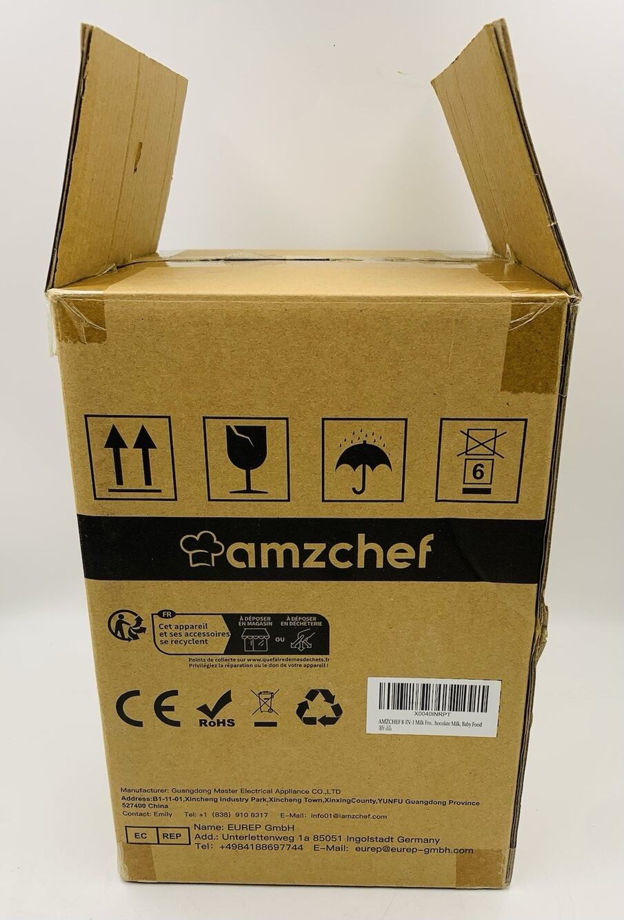 AMZCHEF 8-IN-1 Milk Frother and Steamer 550 Watts, 21 oz Split Stainless Stee...